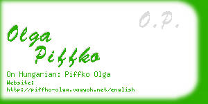 olga piffko business card